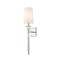 Z-Lite Ava 1 Light Wall Sconce, Polished Nickel & White 804-1S-PN - alternate 1